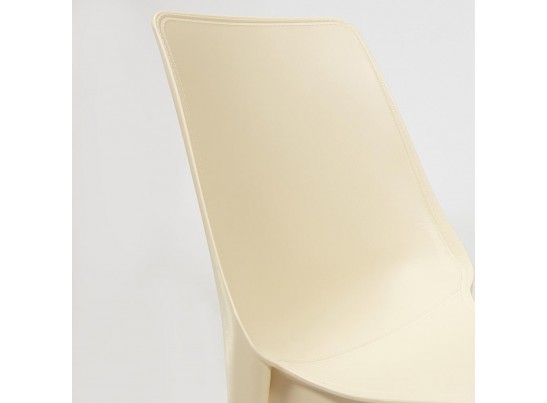 Стул GENIUS (mod 75) бежевый/коричневые ножки