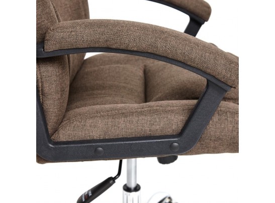 Кресло BERGAMO хром (ткань/коричневый) в Кургане