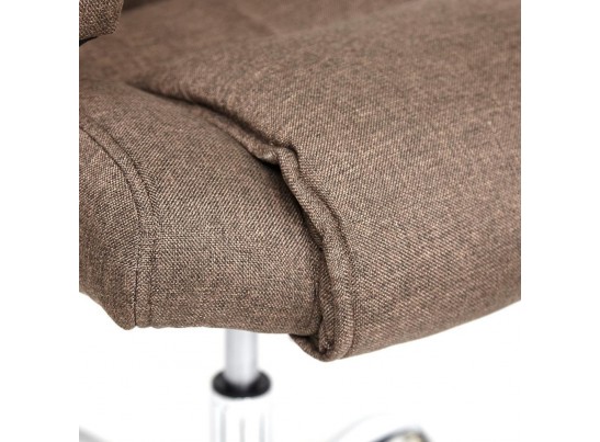 Кресло BERGAMO хром (ткань/коричневый) в Кургане