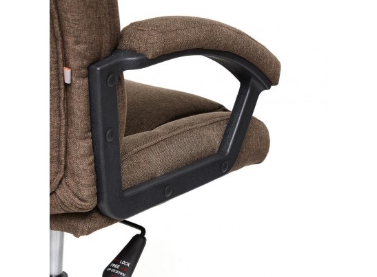 Кресло BERGAMO хром (ткань/коричневый) в Кургане