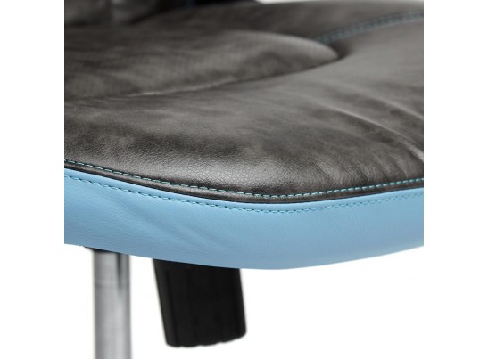 Кресло BAZUKA (кожзам/серый/голубой) в Кургане