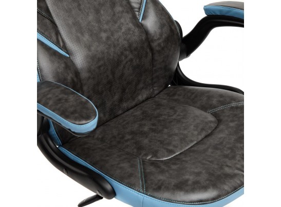 Кресло BAZUKA (кожзам/серый/голубой) в Кургане