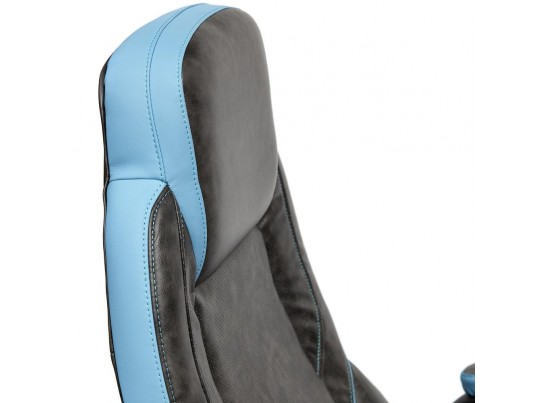 Кресло BAZUKA (кожзам/серый/голубой) в Кургане