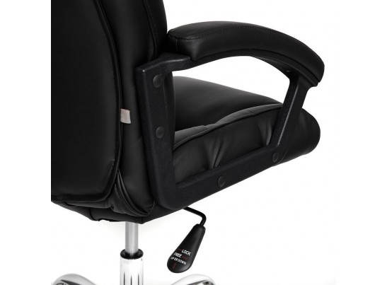 Кресло BERGAMO хром (кожзам/черный) в Кургане