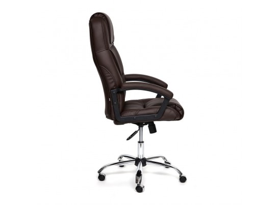 Кресло BERGAMO хром (кожзам/коричневый) в Кургане