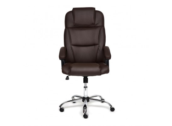 Кресло BERGAMO хром (кожзам/коричневый) в Кургане
