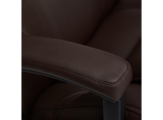 Кресло BERGAMO хром (кожзам/коричневый) в Кургане