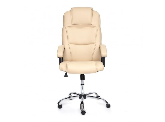 Кресло BERGAMO хром (кожзам/бежевый) в Кургане