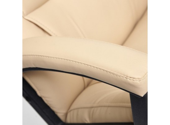 Кресло BERGAMO хром (кожзам/бежевый) в Кургане