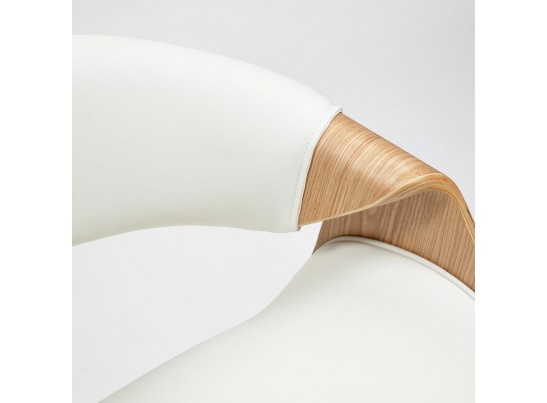 Кресло BEND (натуральный/кожзам/белый) в Кургане