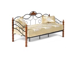 Кровать-софа CANZONA 90*200 красный дуб/черный Wood slat base