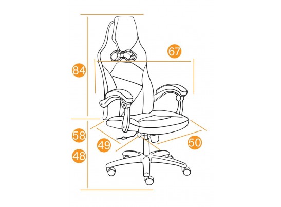 Кресло ARENA (кожзам/серый/черный) в Кургане