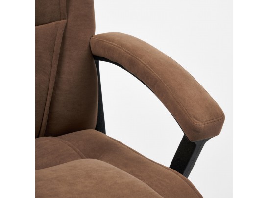 Кресло BERGAMO хром (флок/коричневый) в Кургане