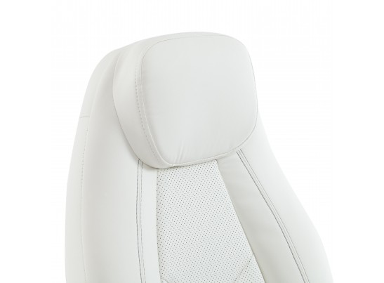 Кресло BOSS хром (кожзам/белый) в Кургане