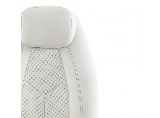 Кресло BOSS хром (кожзам/белый) в Кургане