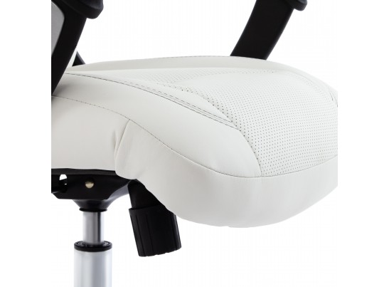 Кресло BOSS хром (кожзам/белый) в Кургане