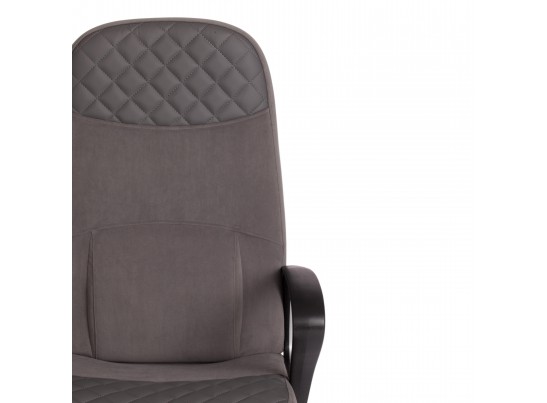 Кресло ADVANCE (флок/кожзам/серый/металлик) в Кургане