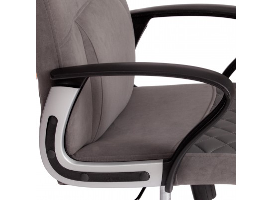 Кресло ADVANCE (флок/кожзам/серый/металлик) в Кургане