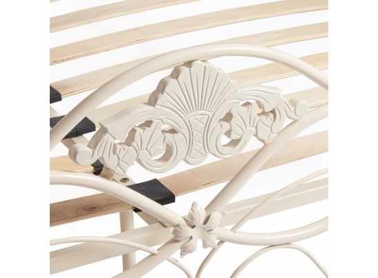 Кровать двуспальная CANZONA 160 Белый (butter white) Wood slat base