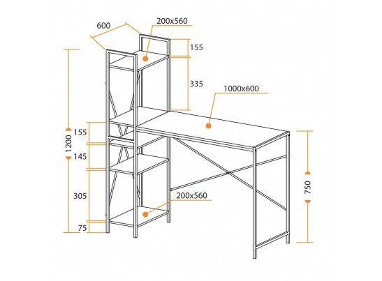 Cтол WD-07 (burnt/60*120*10) в Кургане