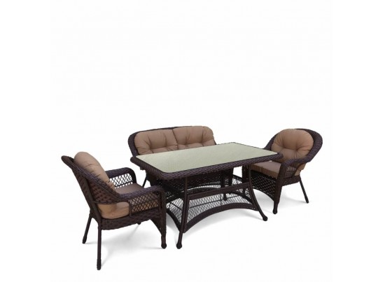 Комплект плетеной мебели T130/LV-520BB-Brown_Beige в Кургане