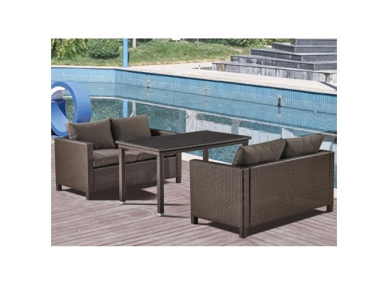 Обеденный комплект плетеной мебели с диванами T256A/S59A-W53 Brown в Кургане