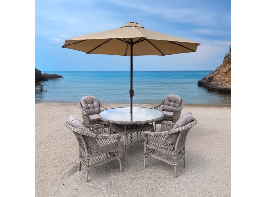 Комплект мебели T219/LV-217 Beige (4+1) с подушками в комплекте в Кургане