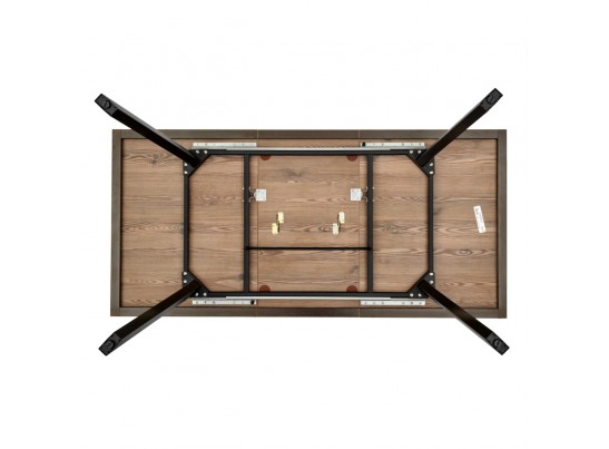 Стол Dublin раскладной 110-140х70х77 лиственница горная с чёрными ножками в Кургане