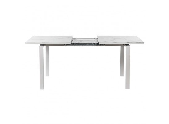 Стол Areal раскладной 140-180х80х75 белый мрамор с белыми ножками в Кургане