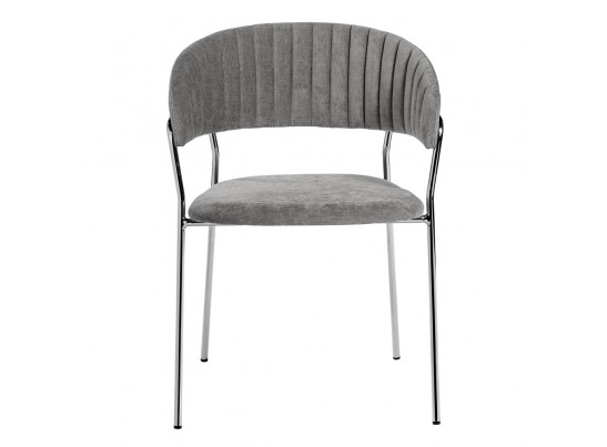 Комплект из 2-х стульев Turin серый вельвет с хромированными ножками в Кургане