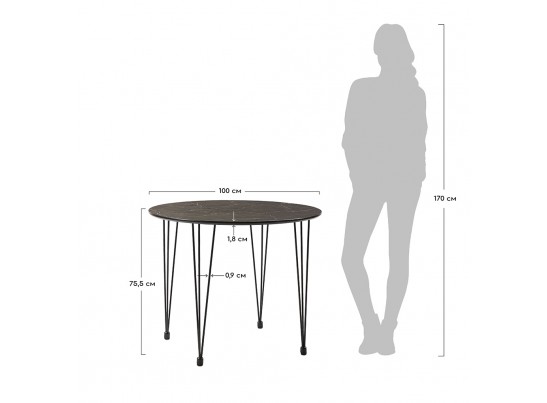 Стол Solution белый с чёрным, 100см в Кургане