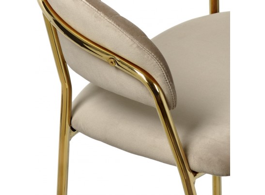 Комплект из 2-х стульев полубарных Turin латте с золотыми ножками в Кургане