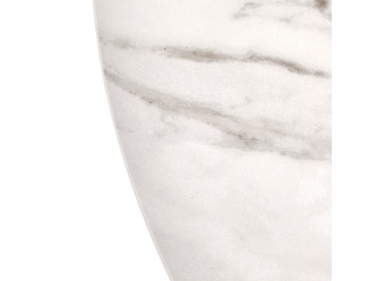 Стол Rudolf круглый раскладной 100-130x100x75см, светлый керамогранит, черный в Кургане