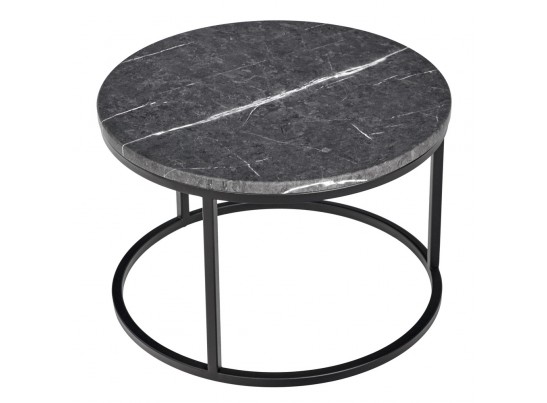 Набор кофейных столиков Tango серый мрамор с чёрными ножками, 2шт в Кургане