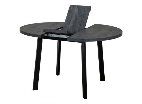 Стол Next круглый раскладной 90-120x90x76,5см, Угольный камень, чёрный в Кургане