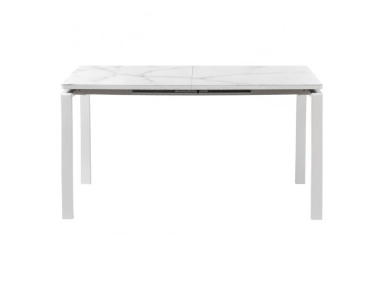 Стол Areal раскладной 140-180х80х75 белый мрамор с белыми ножками в Кургане