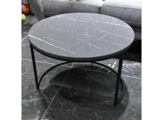 Набор кофейных столиков Tango серый мрамор с чёрными ножками, 2шт в Кургане