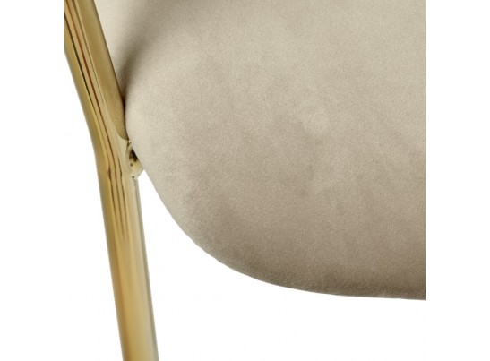 Комплект из 2-х стульев полубарных Turin латте с золотыми ножками в Кургане