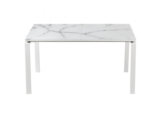Стол Areal раскладной 140-180х80х75 белый мрамор с белыми ножками в Кургане