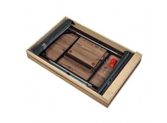 Стол Dublin раскладной 110-140х70х77 лиственница горная с чёрными ножками в Кургане