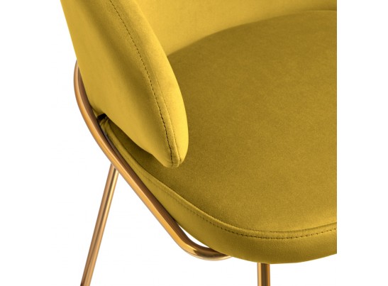Стул-полукресло Emil горчичный с золотыми ножками в Кургане
