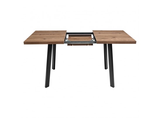 Стол Dublin раскладной 110-140х70х77 лиственница горная с чёрными ножками в Кургане