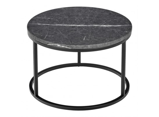 Набор кофейных столиков Tango серый мрамор с чёрными ножками, 2шт в Кургане