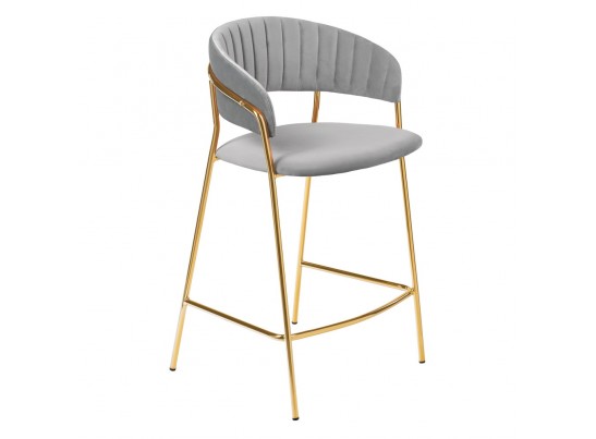 Комплект из 2-х стульев полубарных Turin серый с золотыми ножками в Кургане
