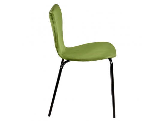 Стул Seven Style светло-зеленый велюр с чёрными ножками в Кургане