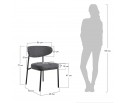 Стул Lucas 2 темно-серый шенилл с чёрными ножками в Кургане