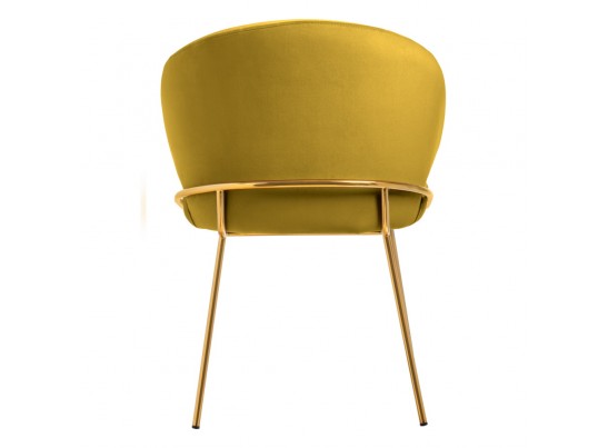 Стул-полукресло Emil горчичный с золотыми ножками в Кургане