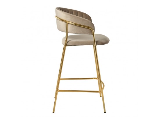 Комплект из 2-х стульев полубарных Turin латте с золотыми ножками в Кургане