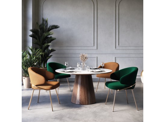 Стул-полукресло Emil горчичный с золотыми ножками в Кургане