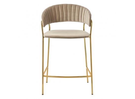 Комплект из 2-х стульев полубарных Turin латте с золотыми ножками в Кургане